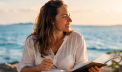 A practitioner reflecting by the sea